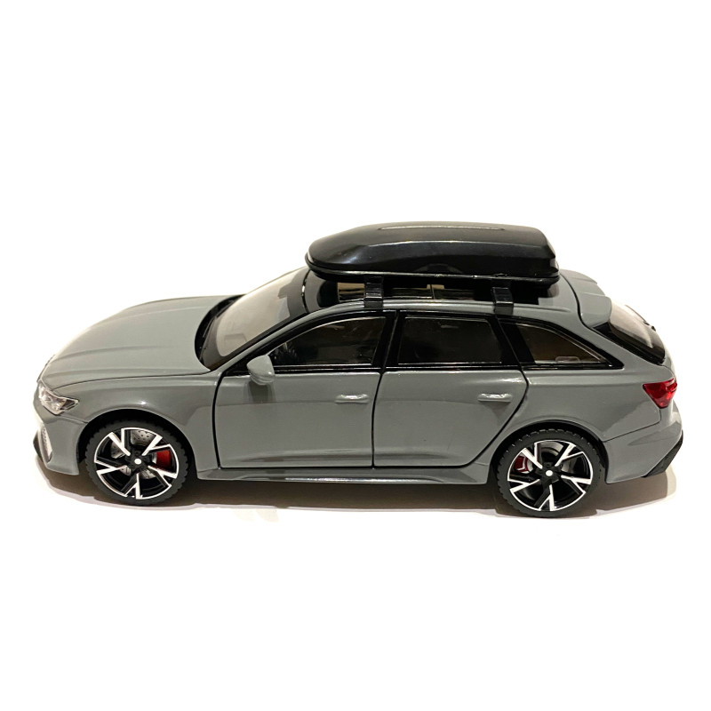 Іграшкова машинка металева Audi RS6, ауді, сіра, звук, світло, відкр двері, багажник, капот, Автоексперт, 1:32, 15*7*5см (97056)