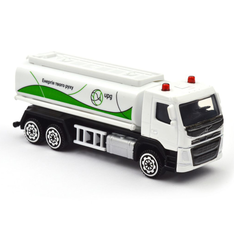 Іграшкова машинка Volvo вольво Газовоз UPG білий метал пластик 11*4*3см (250301)