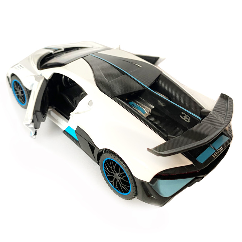 Іграшкова машинка металева Bugatti Divo, Бугатті, біла, звук, світло, інерція, відкр двері, Автоексперт, 1:32,15*7*5см (ТК-10063)