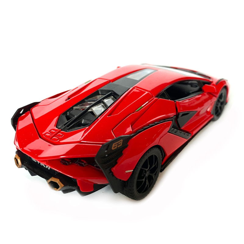 Іграшкова машинка металева Lamborghini Sian, Ламборгіні сіан, червоний, звук, світло, інерція, відкр двері, багажник, капот, Автоексперт, 1:32,15,5*7*5см (ТК-10517)
