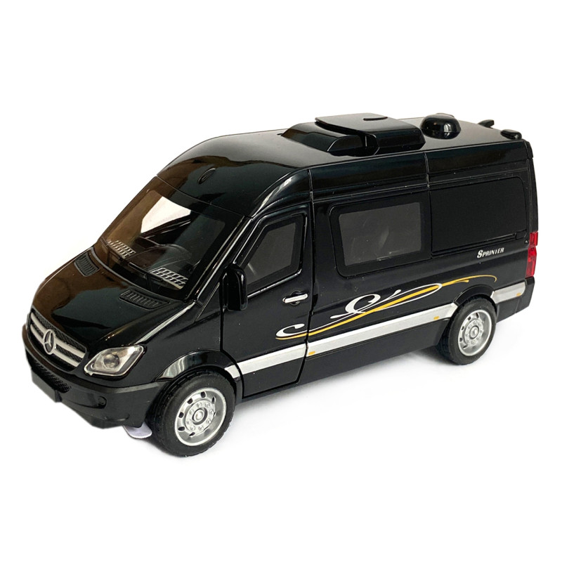 Іграшкова машинка металева Mercedes-Bens Sprinter CM335, мінівен (Мерседес-Бенц спрінтер CM335) «АвтоЕксперт», чорний, батар., світло, звук, відкр.двері, інерція, від 3 р., 15*5*7 (ТК-1788/31049)