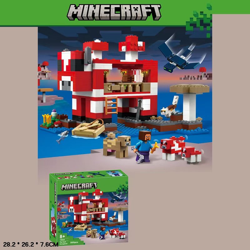 Конструктор Грибний будинок Minecraft Майнкрафт 500 деталей 28*26*7,6 см (11848)