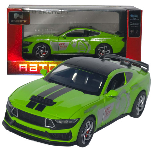 Машинка метал Ford Mustang Shelby GT500 АвтоЕксперт зелена 1:32 звук світло інерція 15*6*4 см (L-6514-86)