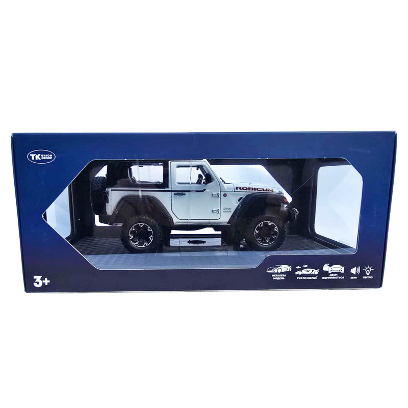 Машинка метал Jeep Wrangler Rubicon джип вранглер білий 1:24 світло звук 21,5*8*9см (GT - 94911)