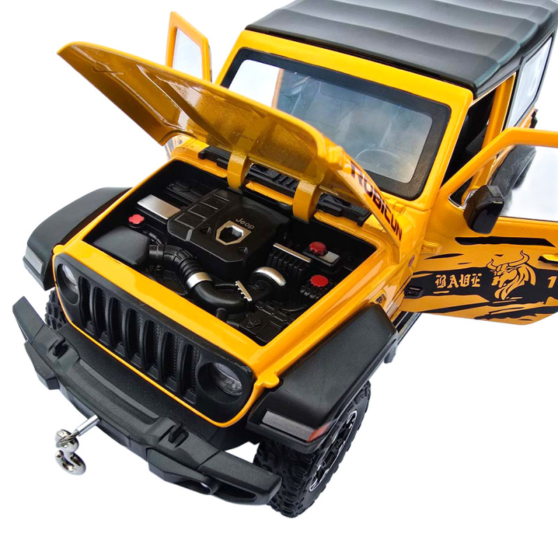 Машинка метал Jeep Wrangler Rubicon джип вранглер жовтий 1:24 світло звук 21,5*8*9см (GT - 94911)