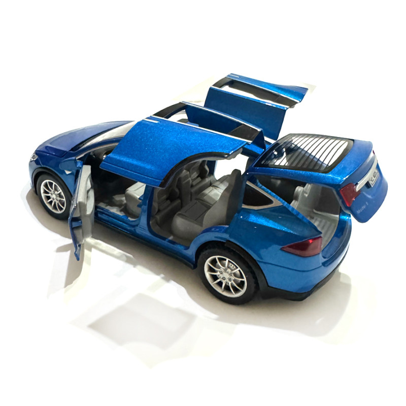 Машина металева Tesla Model 5 Тесла синя 1:22 світло звук відч двері баг капот 21*8*7см (RS-66012)
