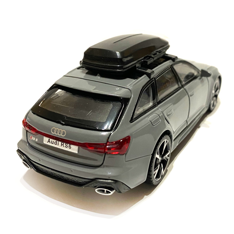 Іграшкова машинка металева Audi RS6, ауді, сіра, звук, світло, відкр двері, багажник, капот, Автоексперт, 1:32, 15*7*5см (97056)