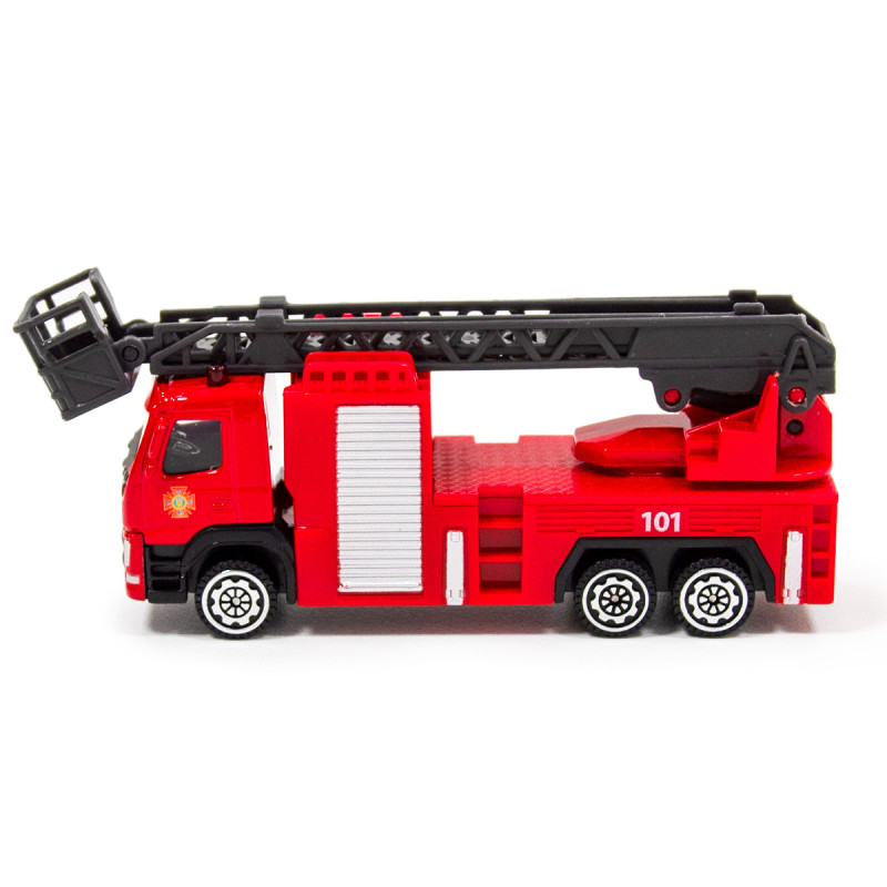 Машинка пожежна зі стрілою метал, пластик, дитяча Volvo, TechnoDrive, 3*12*6см (250302)