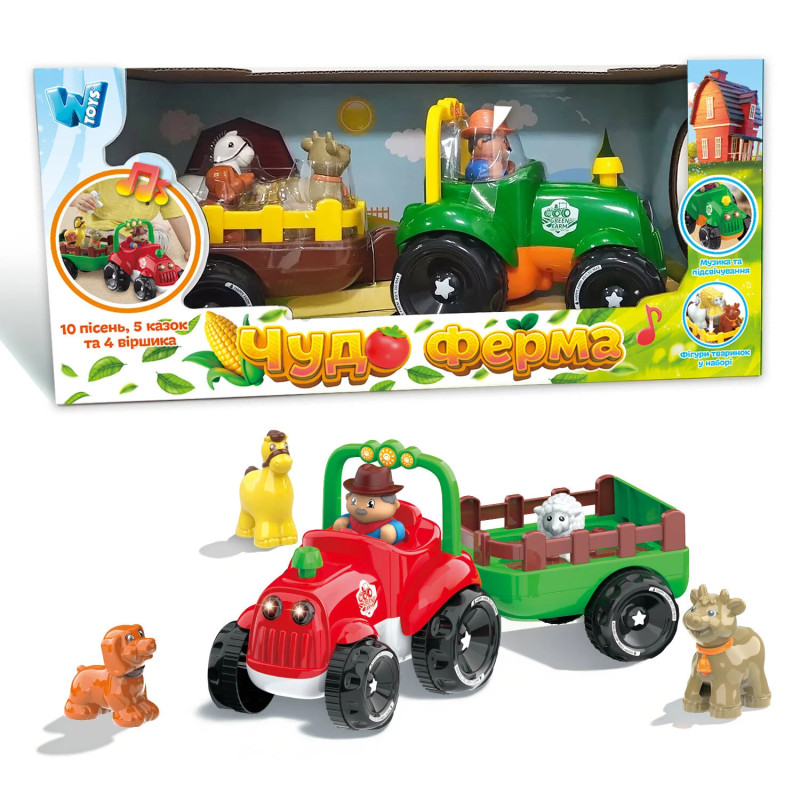 Трактор музичний WToys укр мова світло вірші казки пісні рух вперед 36*14*16см (37586)