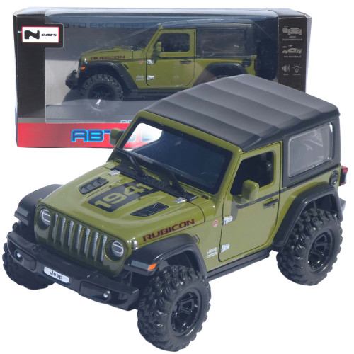 Машинка метал Jeep Wrangler Rubicon АвтоЕксперт зелена 1:32 світло звук інерція 14*6*6 см (LF-05124)