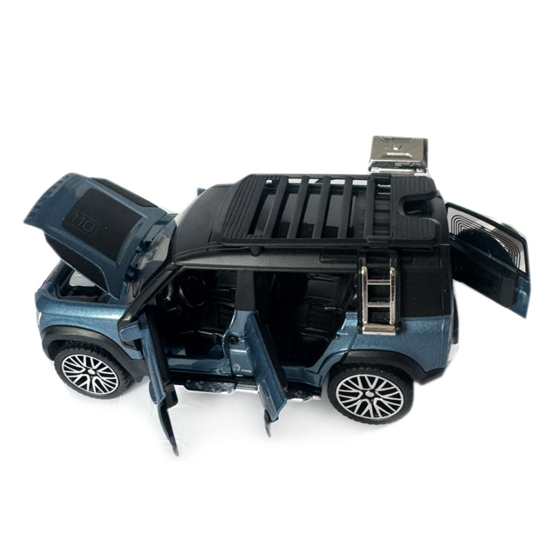 Машинка металева Land Rover Defender Ленд Ровер Дефендер синій 1:32 відкр двері баг капот звук світло 16*6,5*7 см (32206)
