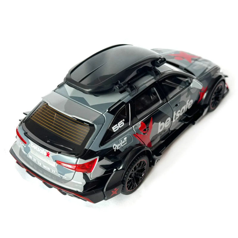 Машинка металева Audi RS6 DTM BETSAFE Ауді Авто Експерт сіра 1:24 звук світло  20,5*8,5*7см (1042-10)