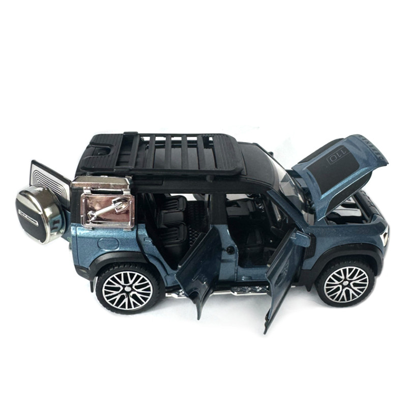 Машинка металева Land Rover Defender Ленд Ровер Дефендер синій 1:32 відкр двері баг капот звук світло 16*6,5*7 см (32206)