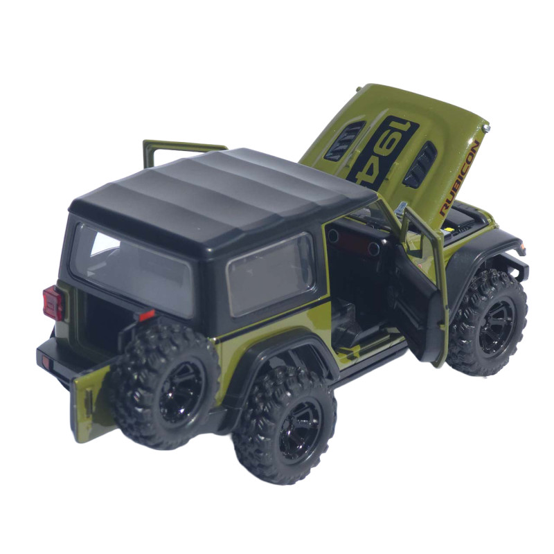 Машинка метал Jeep Wrangler Rubicon АвтоЕксперт зелена 1:32 світло звук інерція 14*6*6 см (LF-05124)