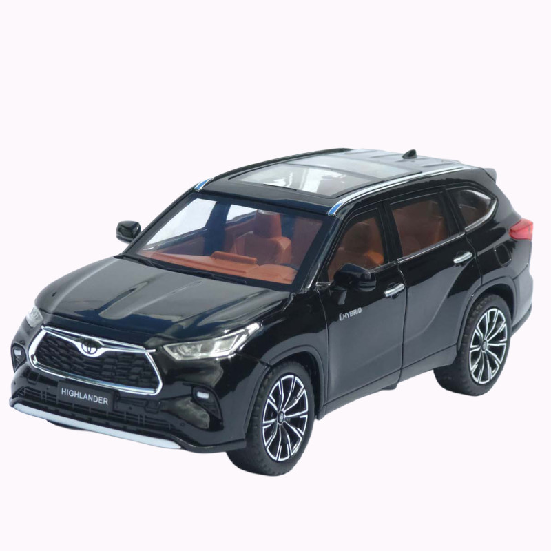 Машинка метал Toyota Highlander АвтоЕксперт чорна 1:24 світло звук відкр двері капот багажник (1980-08)