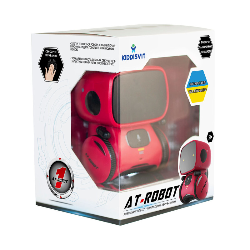 Інтеракт. робот з голосовим керуванням – AT-Rоbot, червоний, укр., 9x9x13, AT-ROBOT AT001-01-UKR
