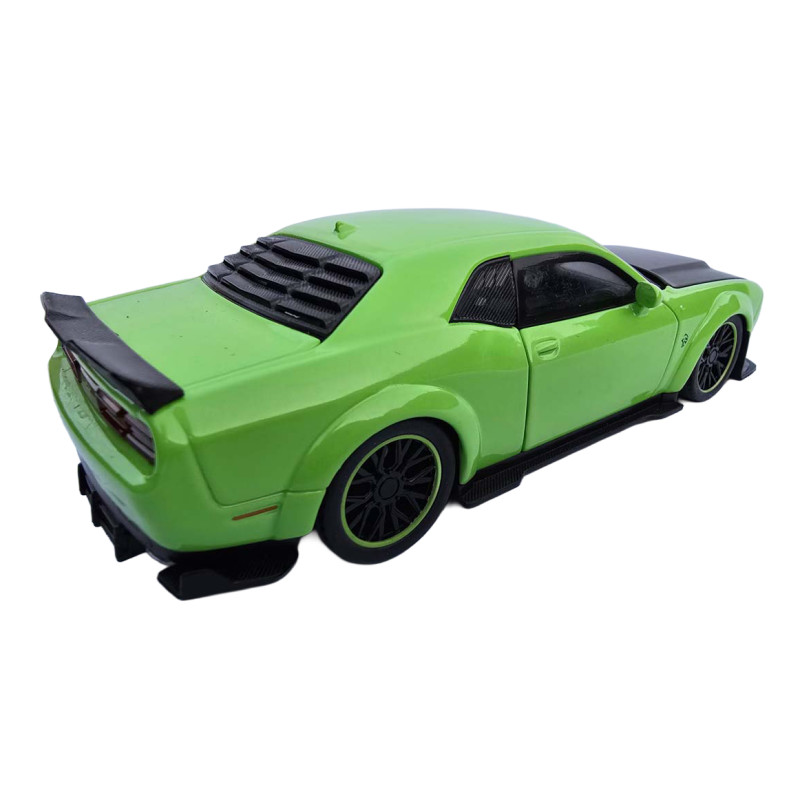 Машинка металева Dodge Challenger SRT Hellcat Додж 1:32 зелений світло звук 16*7*4,5см (23622)