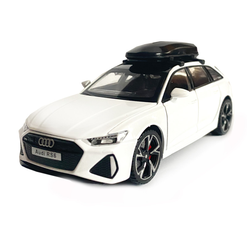 Іграшкова машинка металева Audi RS6, ауді, біла, звук, світло, відкр двері, багажник, капот, Автоексперт, 1:32, 15*7*5см (ТК-10206)