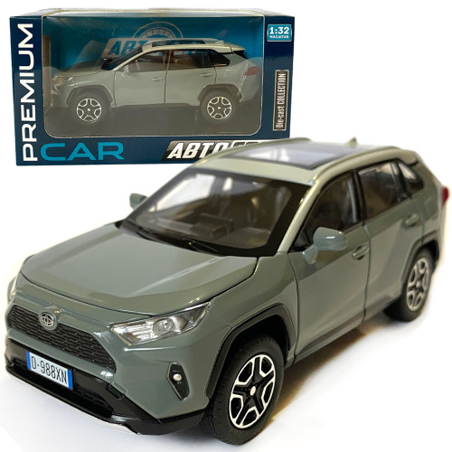 Машинка металева Toyota RAV4 Sport Тойота рав 4 спорт сіра 1:32 звук світло інерція відкр двері багажник капот гумові колеса 15,5*7*6см (AP-1967) 