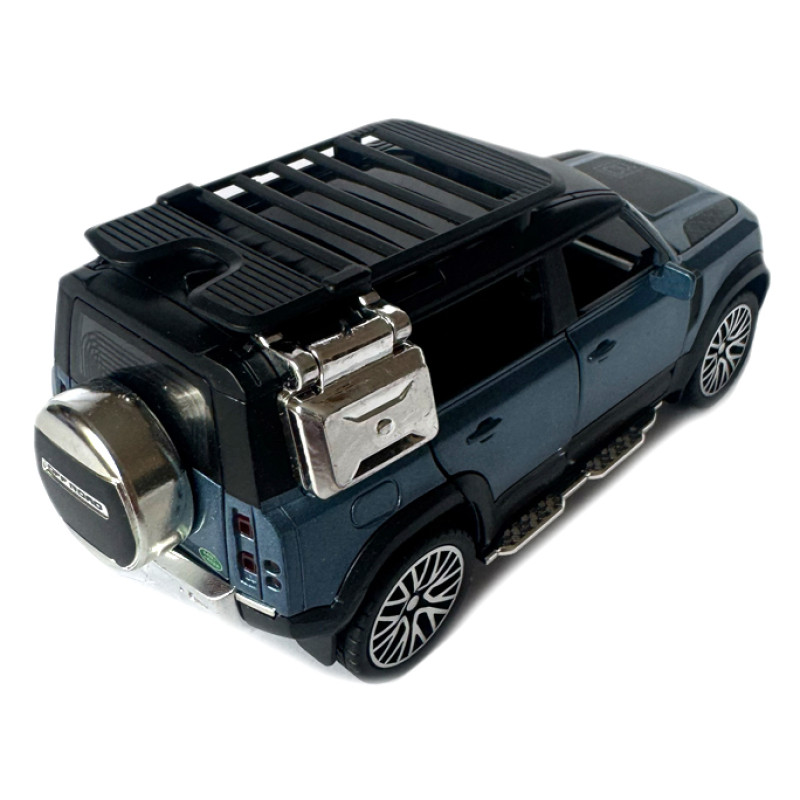 Машинка металева Land Rover Defender Ленд Ровер Дефендер синій 1:32 відкр двері баг капот звук світло 16*6,5*7 см (32206)
