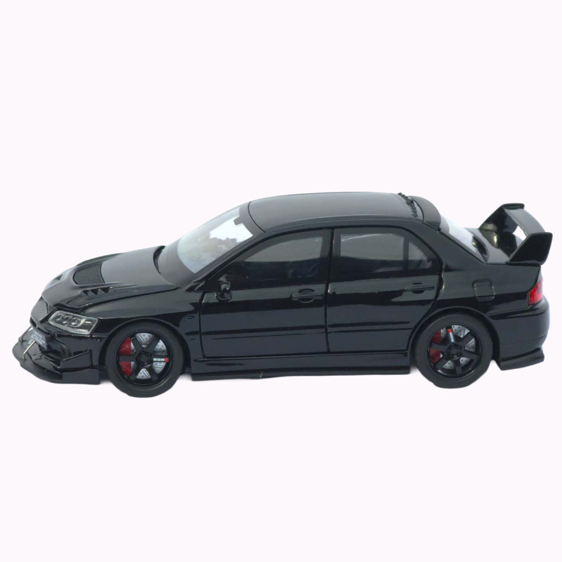 Машинка метал Mitsubishi Lancer Evolution IX чорна 1:32 світло звук інерція відч двері баг капот 15*5,5*4,5см (TK-20651)