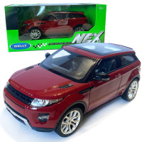 Игрушечная машинка металлическая WELLY 1:24 RANGE ROVER EVOQUE, рендж ровер, откр.двери, капот, красный, 17.5*7.5*6.5 см, (24021W)