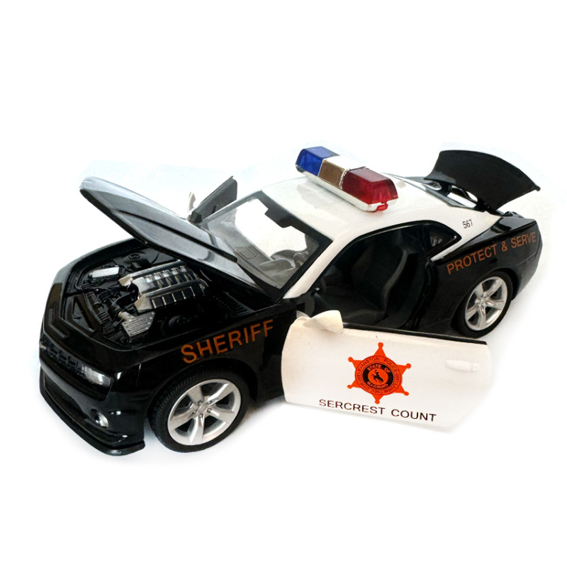 Машина металева поліція Chevrolet Camaro SS-Police Автопром 1:32 світло звук відкр двері баг капот 18*7*6см (68396)