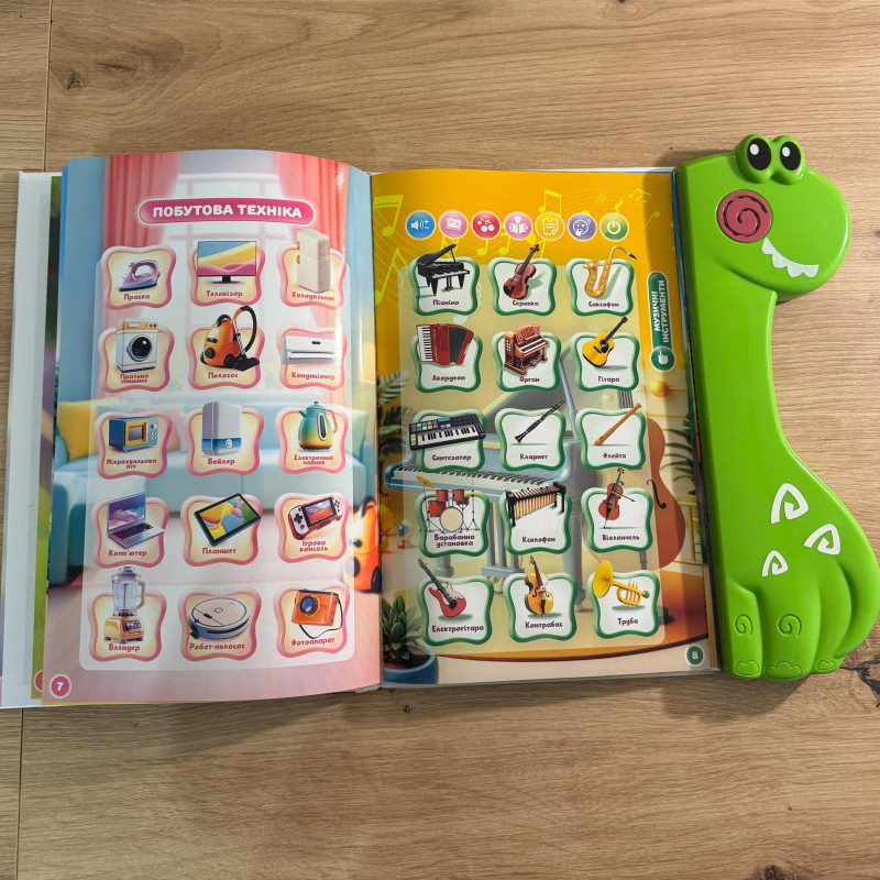 Книга інтерактивна Вімельбух WToys укр мов 19 тем казки пісні загадки скоромовки сенсорна маркер  25*1*26см (51822)