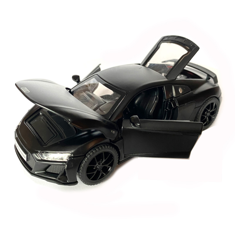 Іграшкова машинка металева Audi R8 V10 performance, Ауді, чорна, звук, світло, інерція, відкр двері, багажник, капот, Автоексперт, 1:32,14*7*4,5см (ТК-16650/40111)