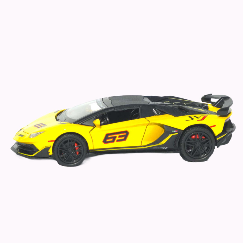 Машинка метал Lamborghini Aventador SVJ АвтоЕксперт жовта 1:32 звук світло 15,5*7*3,8 см (LF-66519)