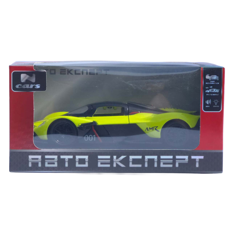 Машинка метал Aston Martin Valkyrie АвтоЕксперт жовта 1:32 звук світло 15*6*4 см (L-0508-85)