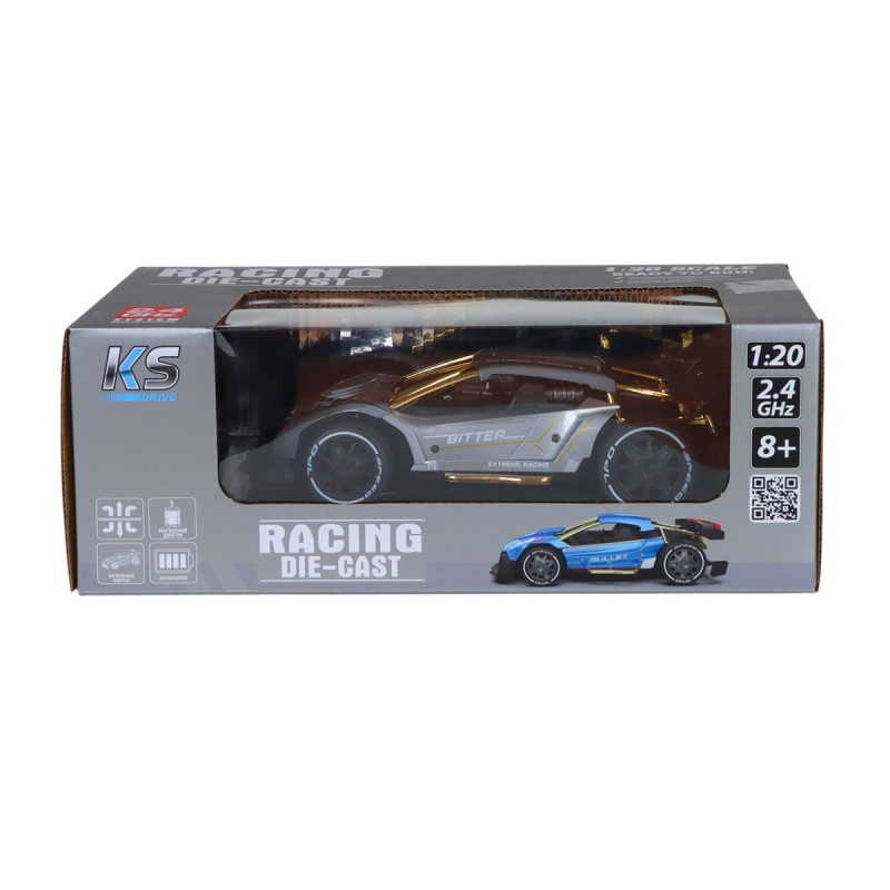 Автомобиль KS Drive, на радиоуправлении, серебр, пульт, аккум, USB 20х10х5см (SL-8212ARHS)