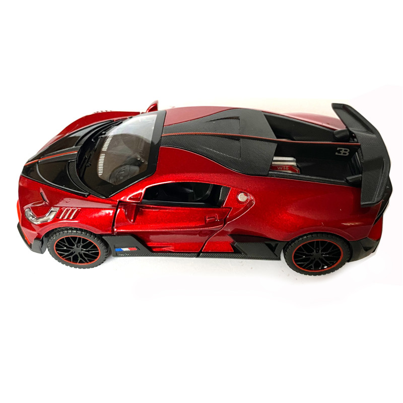 Іграшкова машинка металева Bugatti Divo, Бугатті, червона, звук, світло, інерція, відкр двері, Автоексперт, 1:32,15*7*5см (ТК-10063)