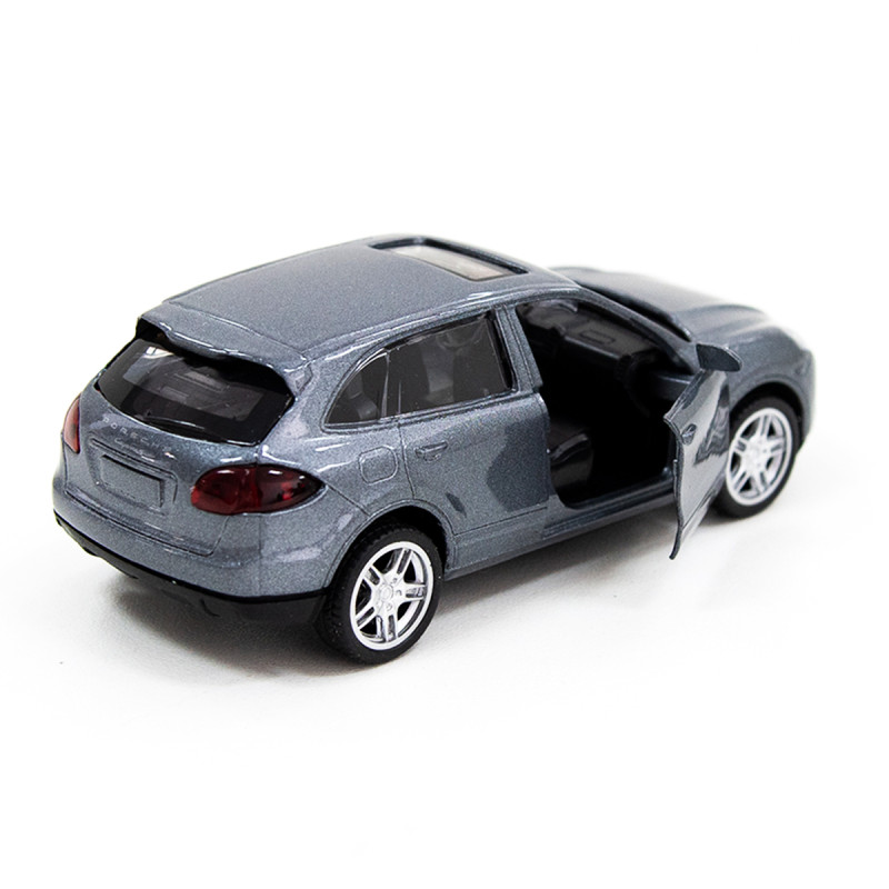 Іграшкова машинка металева PORSCHE CAYENNE S, порше каєн, сріблястий, сірий, відкр двері, інерція, 4*11*4см (250250)