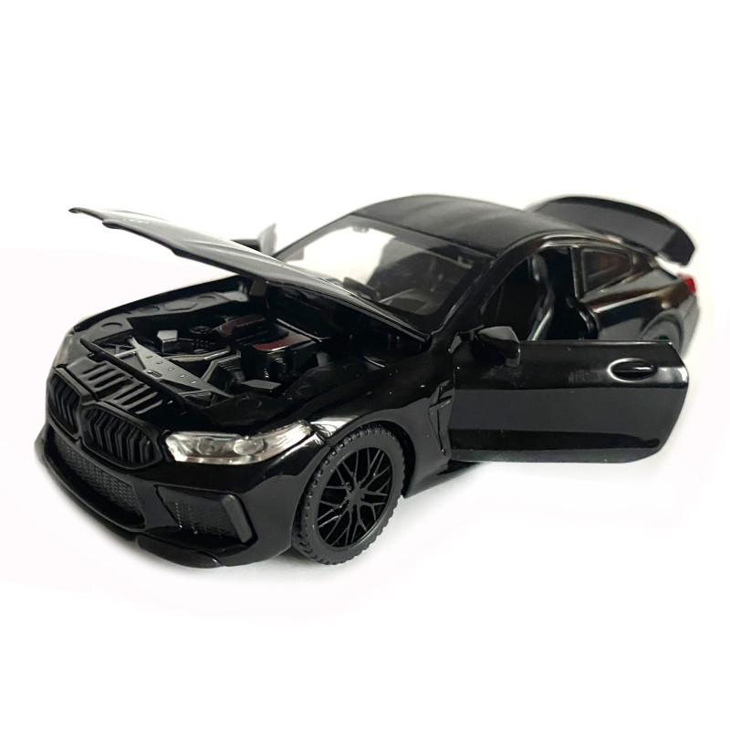 Іграшкова машинка металева BMW M8 Competition Coupe, БМВ, чорна, звук, світло, інерція, откр двері, багажник, капот, Автоексперт, 1:32, 15*7*5см (ТК-12340/42212)