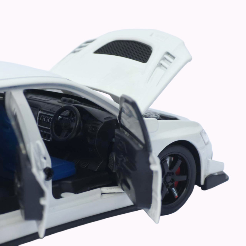 Mitsubishi Машинка метал Lancer Evolution IX біла 1:32 світло звук інерція відч двері баг капот 15*5,5*4,5см (TK-20651)