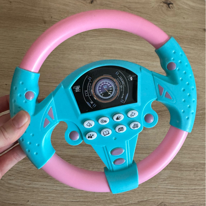 Кермо на присосках Кмітливий шофер WToys укр мова рожеве фрази віршик пісня звуки 20*3*20см (71798)