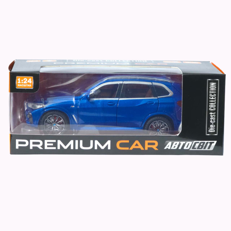 Машинка метал BMW X5 M Sport АвтоСвіт синя 1:24 звук світло інерція 20,5*9,5*7,5 см (AP-2012)