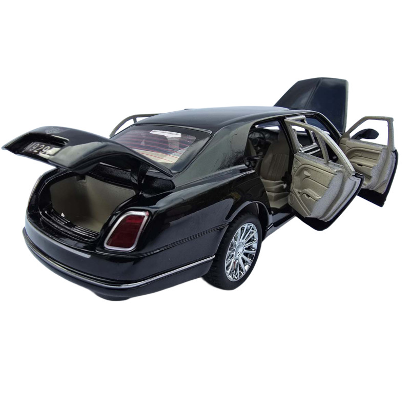 Машинка метал Bentley Mulsanne чорна Бентлі Мульсан лімузин 1:24 звук світло 20*5,5*5см (RS-52405)