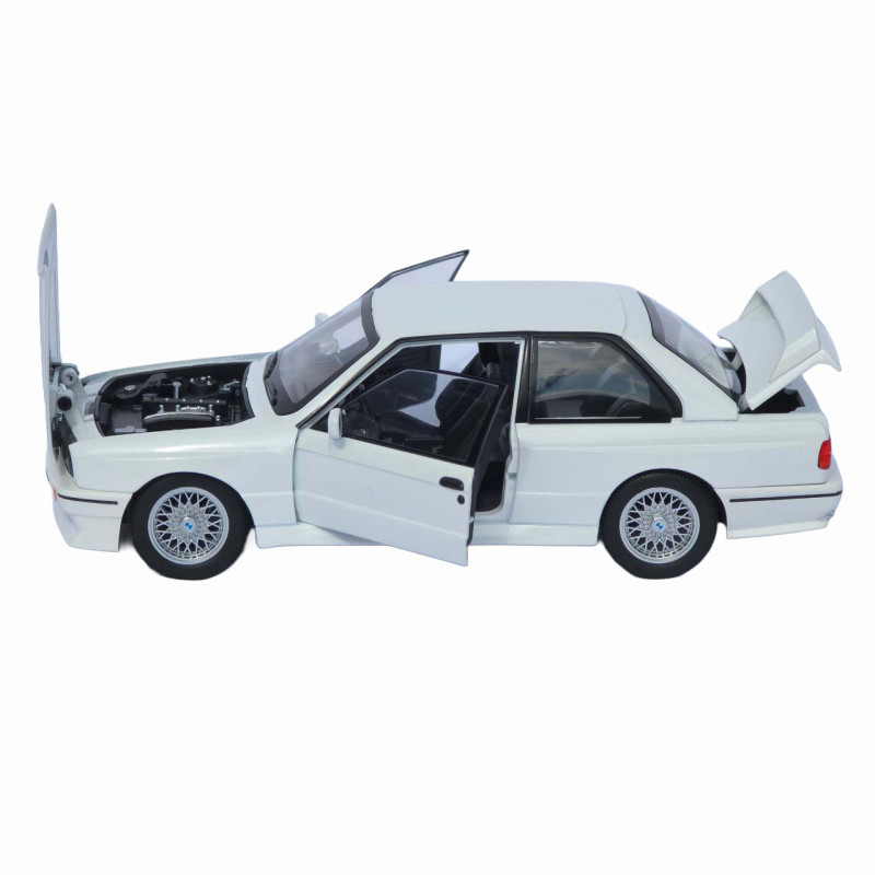 Машинка метал BMW M3 (E30) АвтоЕксперт біла 1:24 світло звук відкр двері капот багажник (1273-27)