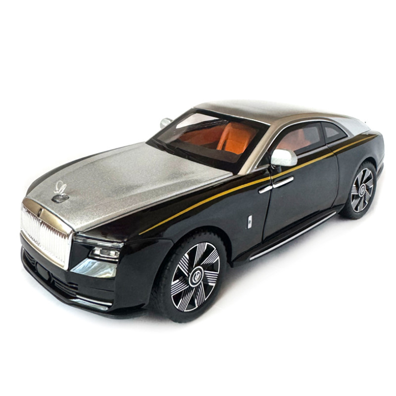 Машинка металева дитяча Rolls-Royce Spectre Ролс Ройс срібно-чорний Автоексперт 1:24 світло інерція відкр двері баг капот 21*5,5*8,5см (GT - 41074)