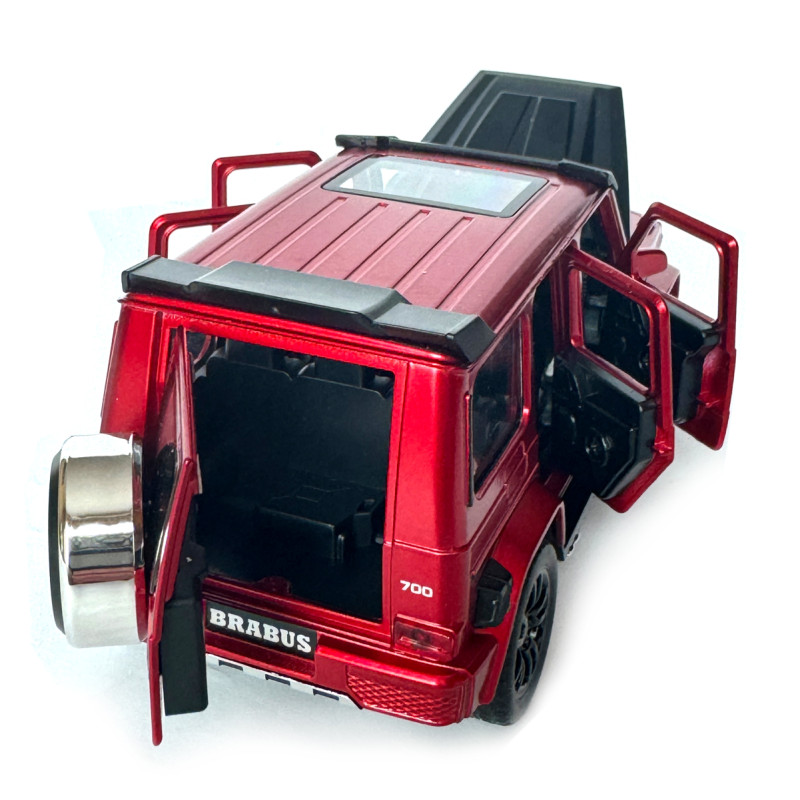 Машинка металева Mercedes-Benz G-Class Brabus 700 мерседес бенс джип червоний 1:32 звук світло інерція відкр двері багажник капот гумові колеса 15*6,5*7см (AP-1738)