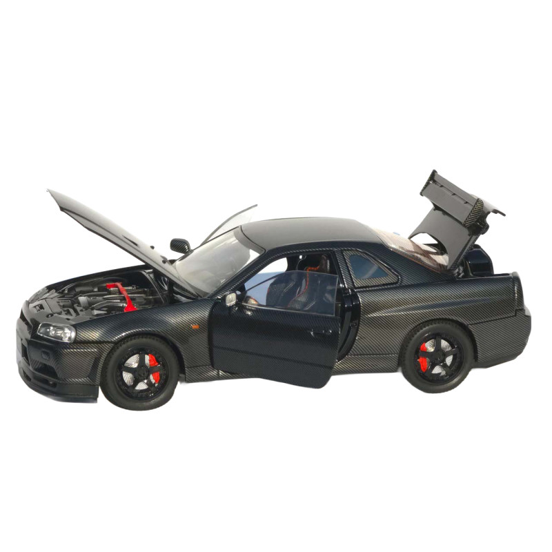 Машинка метал Nissan Skyline GT-R АвтоЕксперт карбон 1:24 звук світло інерція 21*8*6,5 см (G8317-48)