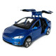 Машинка металева Tesla Model x Тесла синя 1:32 світло звук відкриваються двері баг капот резинові колеса 15,5*5*6 см (AP-1783)