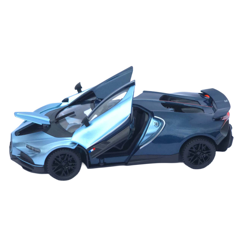 Машинка метал Bugatti Chiron АвтоЕксперт 1:24 синя звук світло інерція 20,5*10*5,5 см (G6601-52)