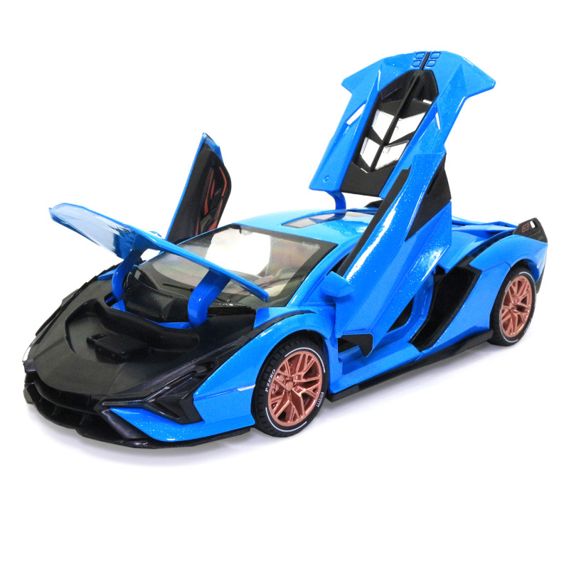 Іграшкова машинка металева Lamborghini Sian «АвтоЕксперт», Ламборджіні Сіан, світло, звук, 20*8*5 см блакитний (GT-1502)