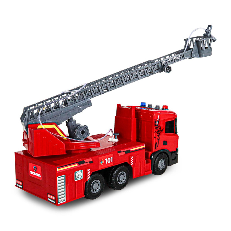 Пожарная машина Scania (свет, звук, функ. воды), Super Big Truck, TechnoDrive, 52х19х27см (5005KS)