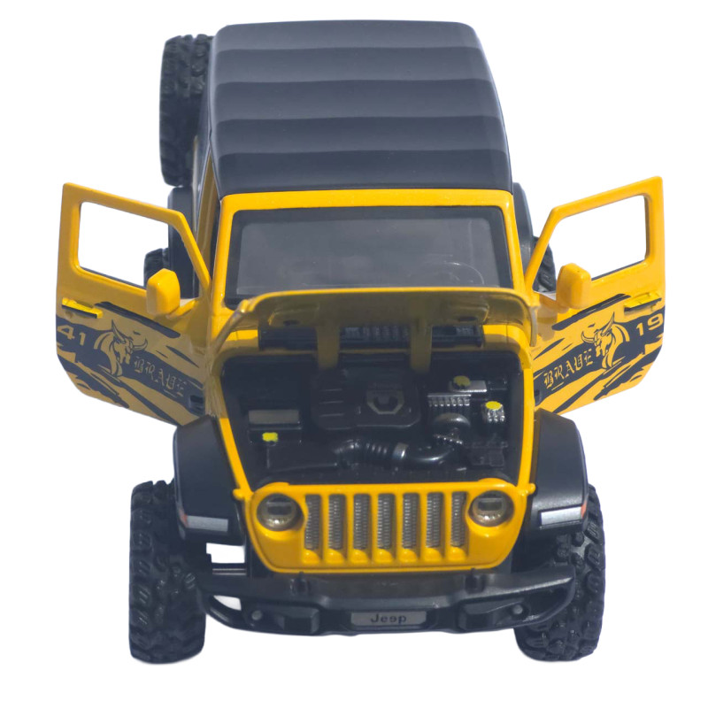Машинка метал Jeep Wrangler Rubicon АвтоЕксперт жовта 1:32 світло звук інерція 14*6*6 см (LF-05124)