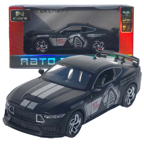Машинка метал Ford Mustang Shelby GT500 АвтоЕксперт чорна 1:32 звук світло інерція 15*6*4 см (L-6514-86)