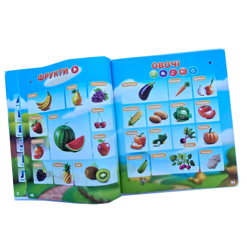 Інтерактивний віммельбух Велика книга WToys укр мова сенсорна з акум абетка казки пісні загадки 28 тем (99927)